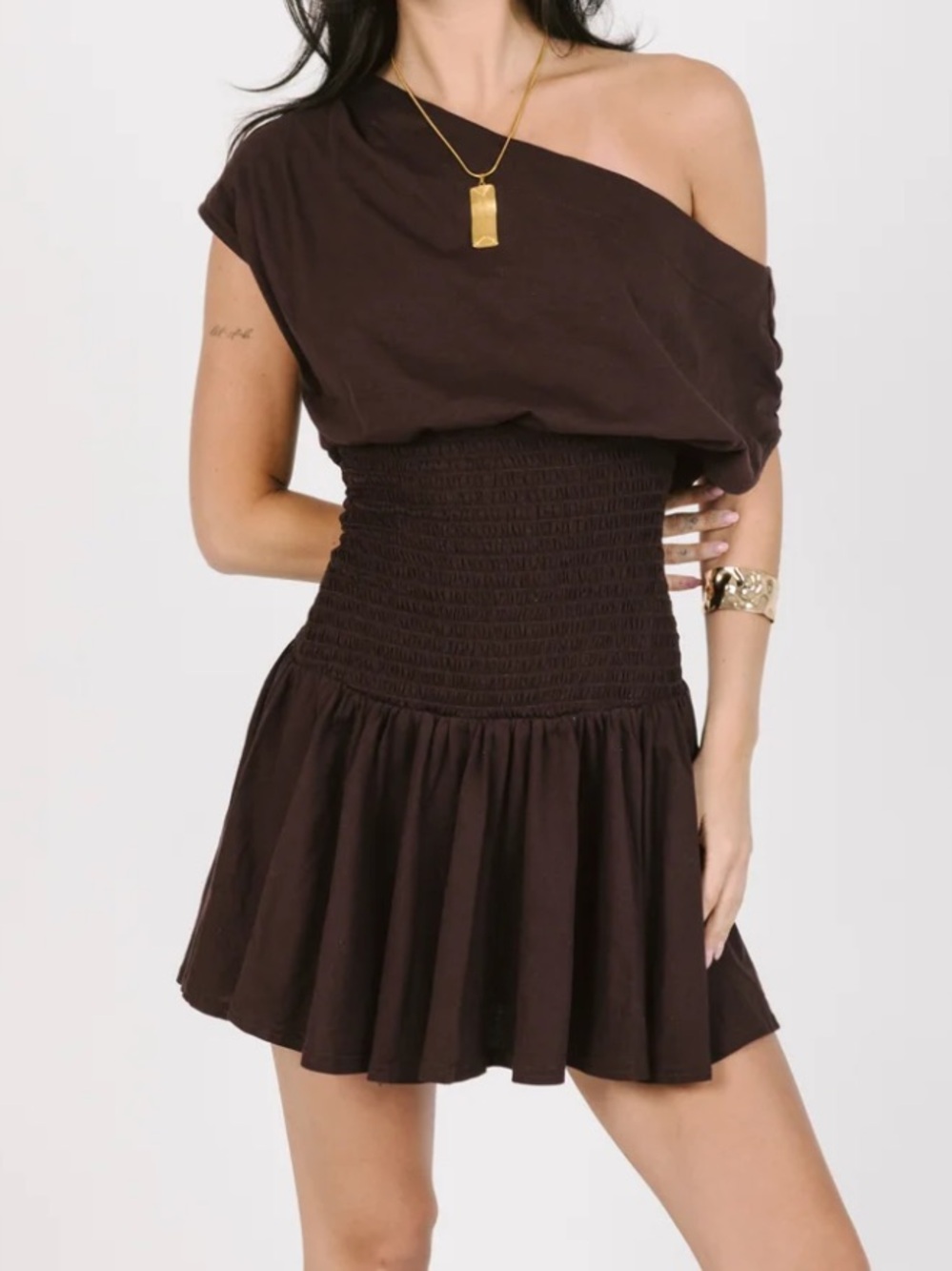 NWOT Grey Bandit off the shoulder mini dress